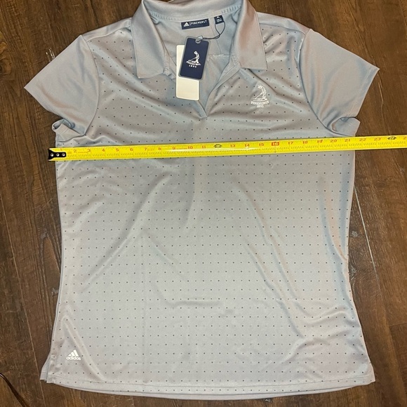 NWT ADIDAS Pinehurst Golf Grey Polka Dot Moisture Wick Short Sleeve Polo Size XL - Picture 8 of 9
